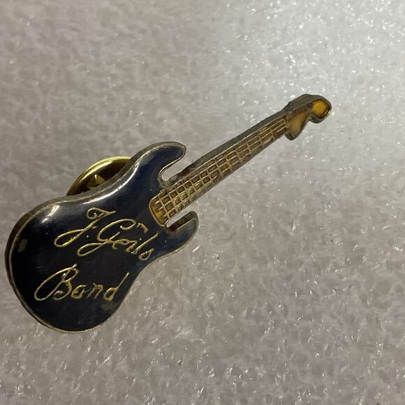The J Geils Band Black &Gold Guitar Vtg Enamel Metal Pin Pinback GnuCollectibles - Picture 6 of 9